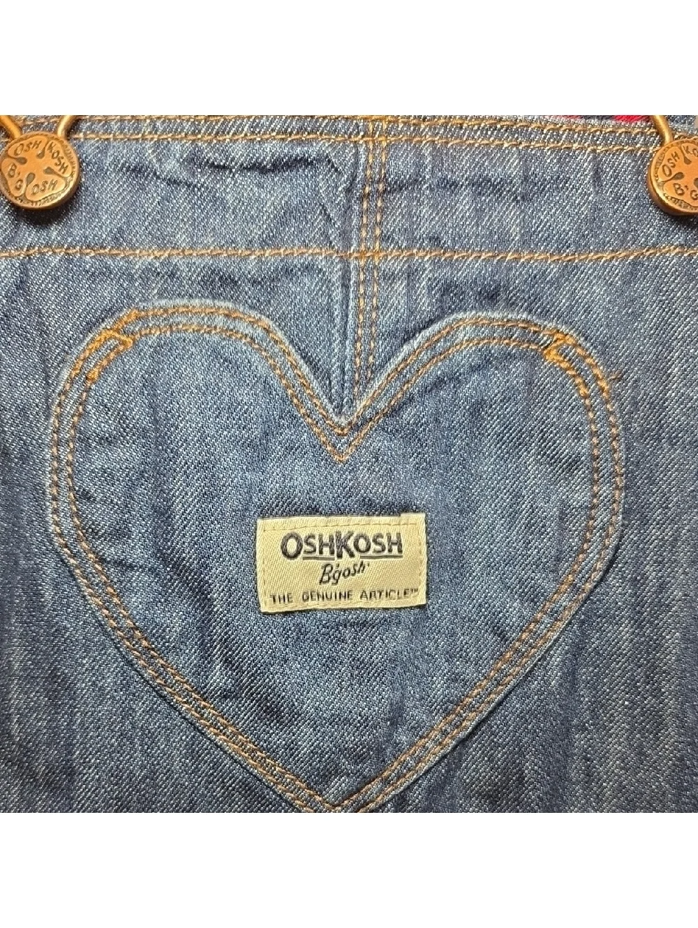 OshKosh B'gosh Dark Blue Kids Overalls with Heart Patch